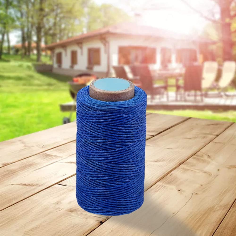 284 Yards Waxed Thread, 210D Heavy Duty Upholstery Wax Thread for Leather Sewing,0.8mm Flat Waxed Linen Cord for Bookbinding/Shoe Repairing/Leather Projects