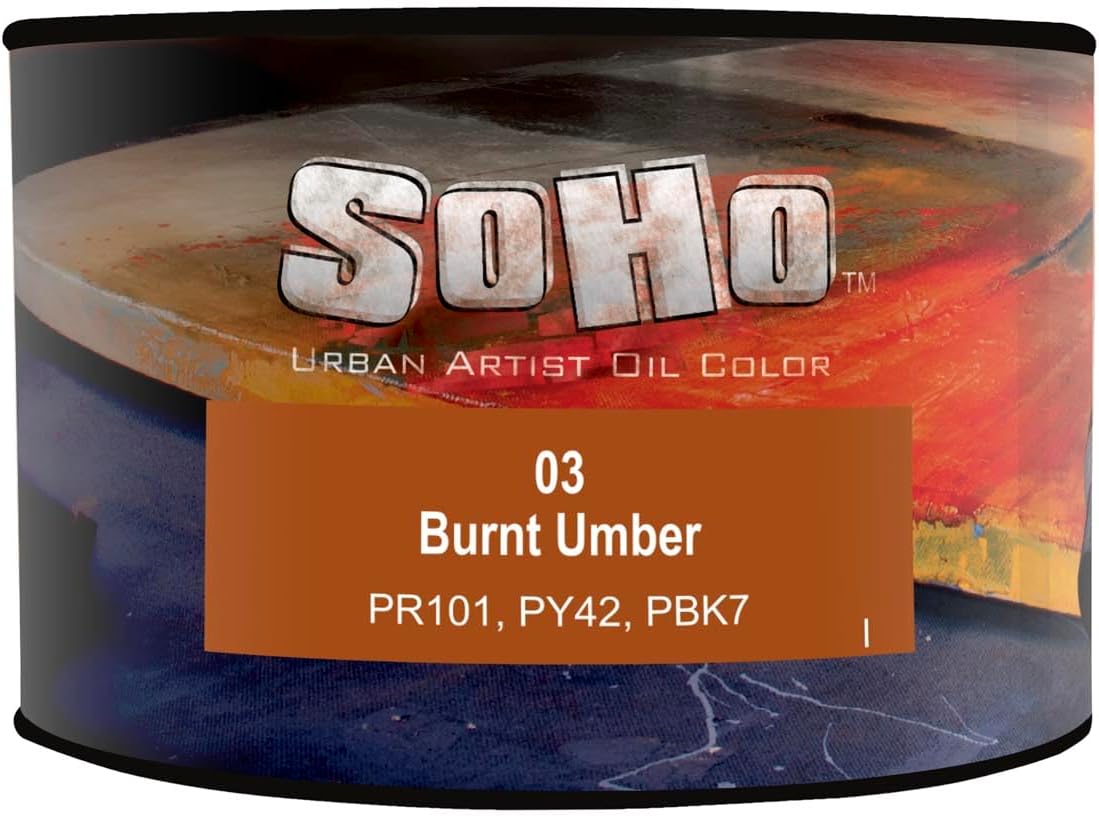 Soho Urban Artist Oil Paint - Burnt Umber, 430 ml Can - Best Valued Oil Colors for Painting, Excellent Pigment Load