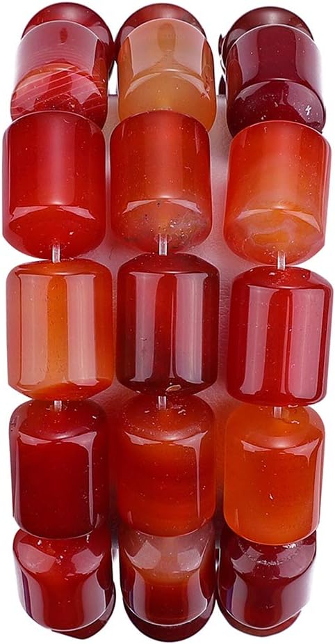 Natural Red Agate Cylinder Stone Loose Semi Gemstone Beads for Jewelry Making 10mmx14mm 38cm