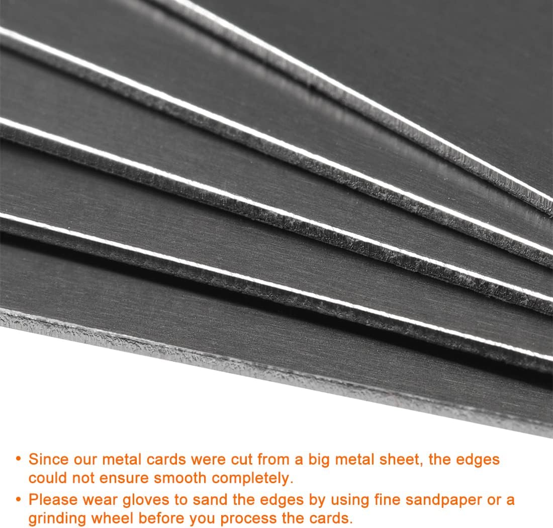 uxcell Blank Metal Card 66x45x1mm Anodized Aluminum Plate for DIY Laser Printing Engraving Black 5 Pcs