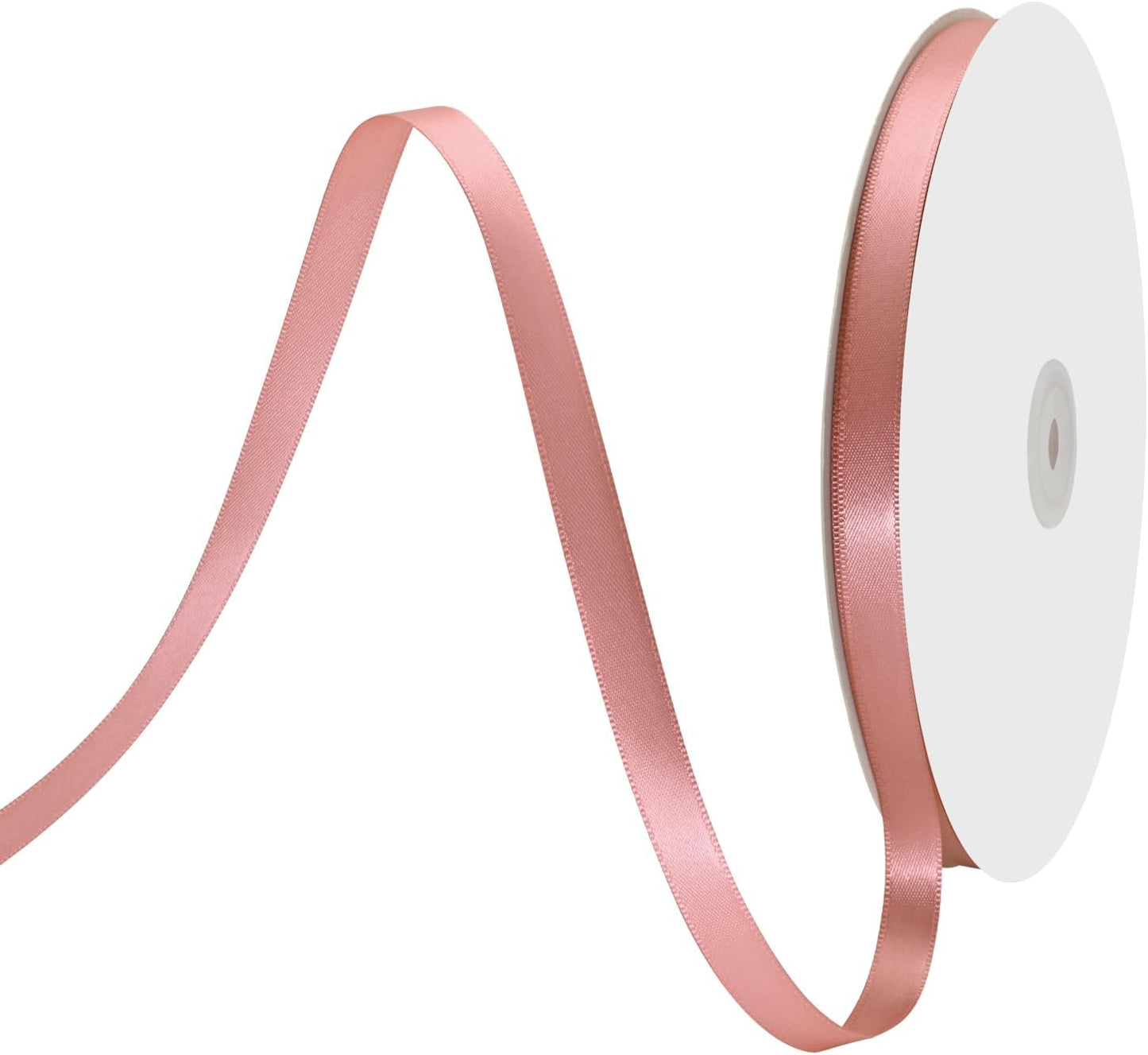 3/8" X 100 Yards Dusty Rose Satin Thin Ribbon Solid Color Double Faced Ribbons Perfect for Crafts Wedding Decor Bow Making Arts Sewing and More