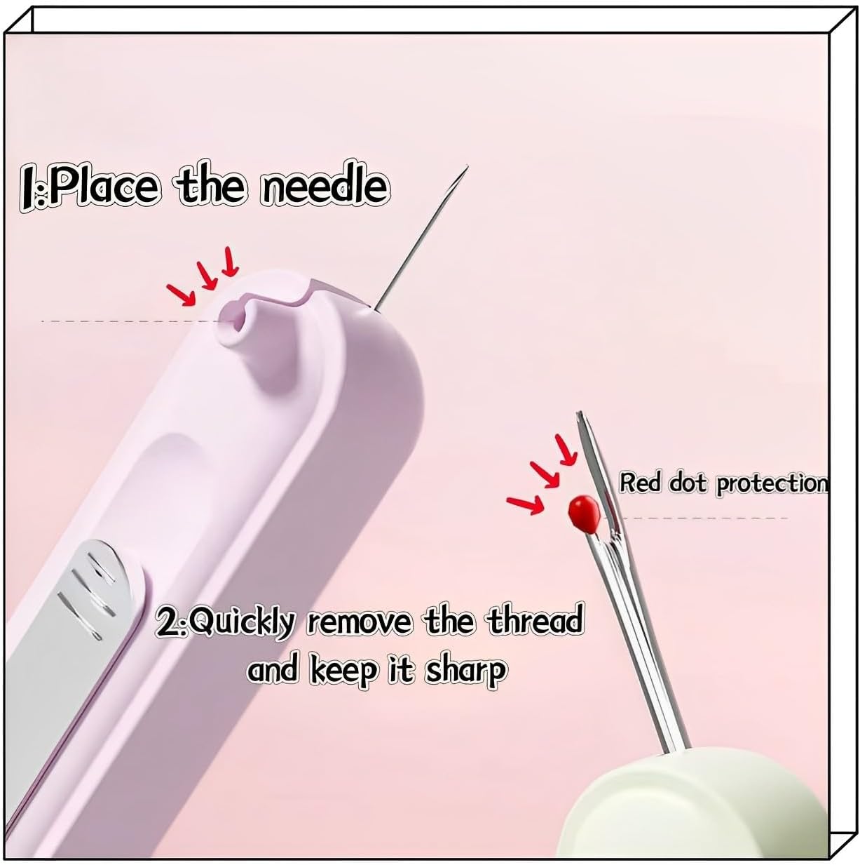 Upgraded 2 in 1 Automatic Needle Threaders Seam Ripper,Quilting Supplies Sewing Kit,Quick Sewing Machine Loop Needle Threaders (2PCS-Purple,Green)