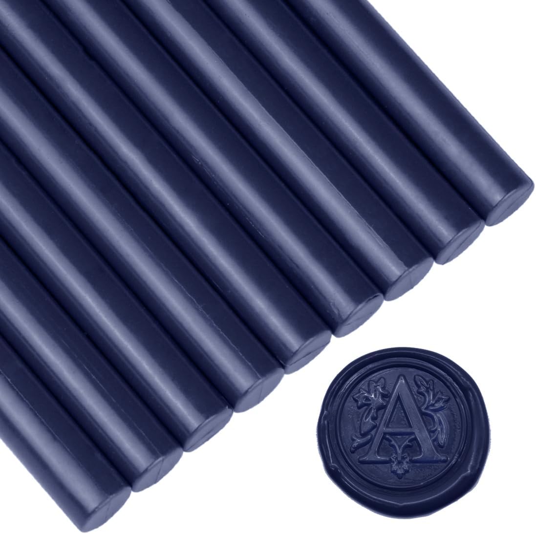 Large Glue Gun Sealing Wax Stick - Navy Blue, for Wedding Invitation Thanks Card Envelope Shower Gifts Wrapping Sealing Decoration Pack of 12