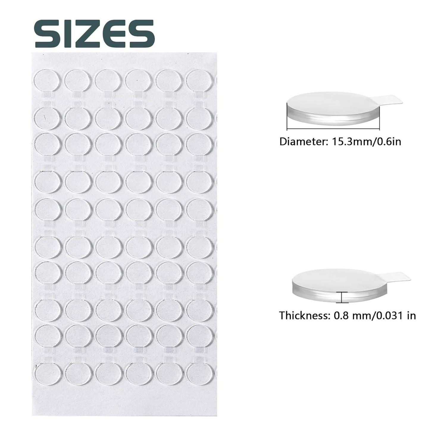 Adhesive Stick dots Two-Sided Sided Mounting Putty Stick Tack for Wall Hanging Crafts Balloons Festival Party Decorations,Clean Removable(0.4"*0.4"-300)