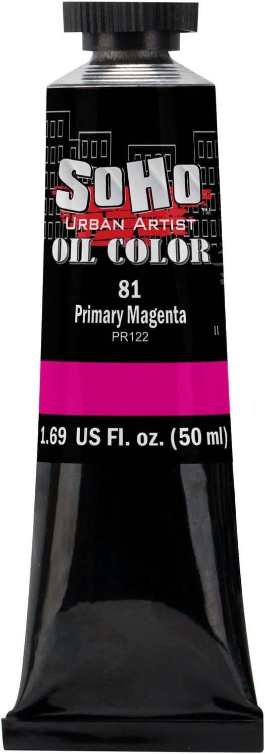 Soho Urban Artist Oil Paint - Primary Magenta, 50 ml Tube - Best Valued Oil Colors for Painting, Excellent Pigment Load