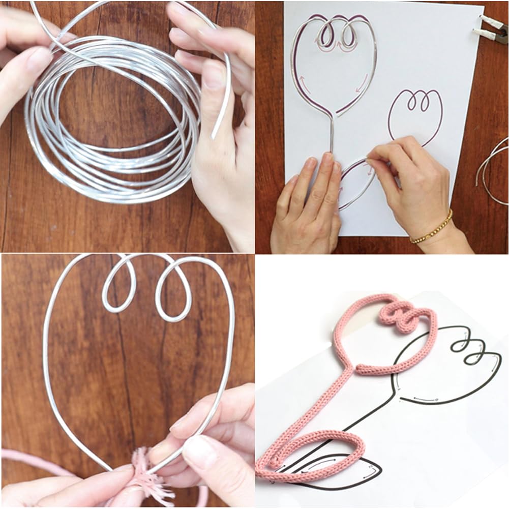 BoFUN DIY Flower Craft Kit for Adults Teens - Floral Wire Art Craft Set with 18 Templates, Wire, Knit Rope | Wedding Party Favors, Women Birthday, Mother’s Day Gifts, Handmade Home Decor (Floral)