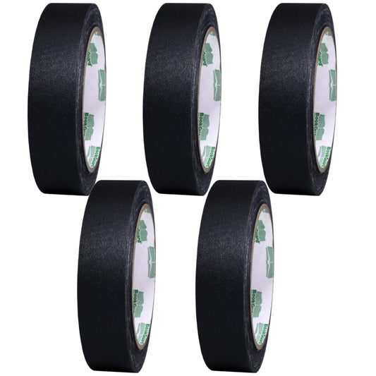 BookGuard 1 Inch Premium Bookbinding Repair Cloth Tape, Black Book Repair Tape, 15 Yards Per Roll - Case of 5