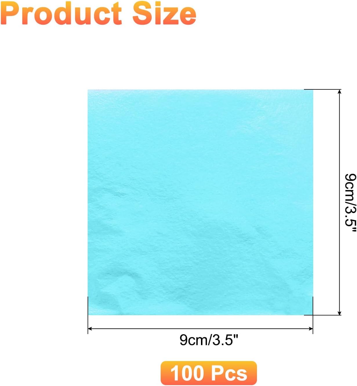 uxcell 100pcs Leaf Sheets, 3.5" x 3.5" Foil Sheets Paper Sheets for DIY Crafts Painting Nails Resin Furniture Decoration(Light Blue)