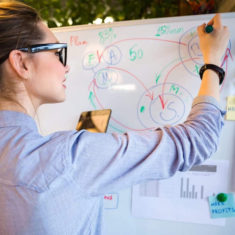 XBoard Magnetic Whiteboard 72 x 40 Inch, Large Dry Erase White Board for Wall with Marker Tray 6' x 3' | Aluminum Frame Message Presentation Board