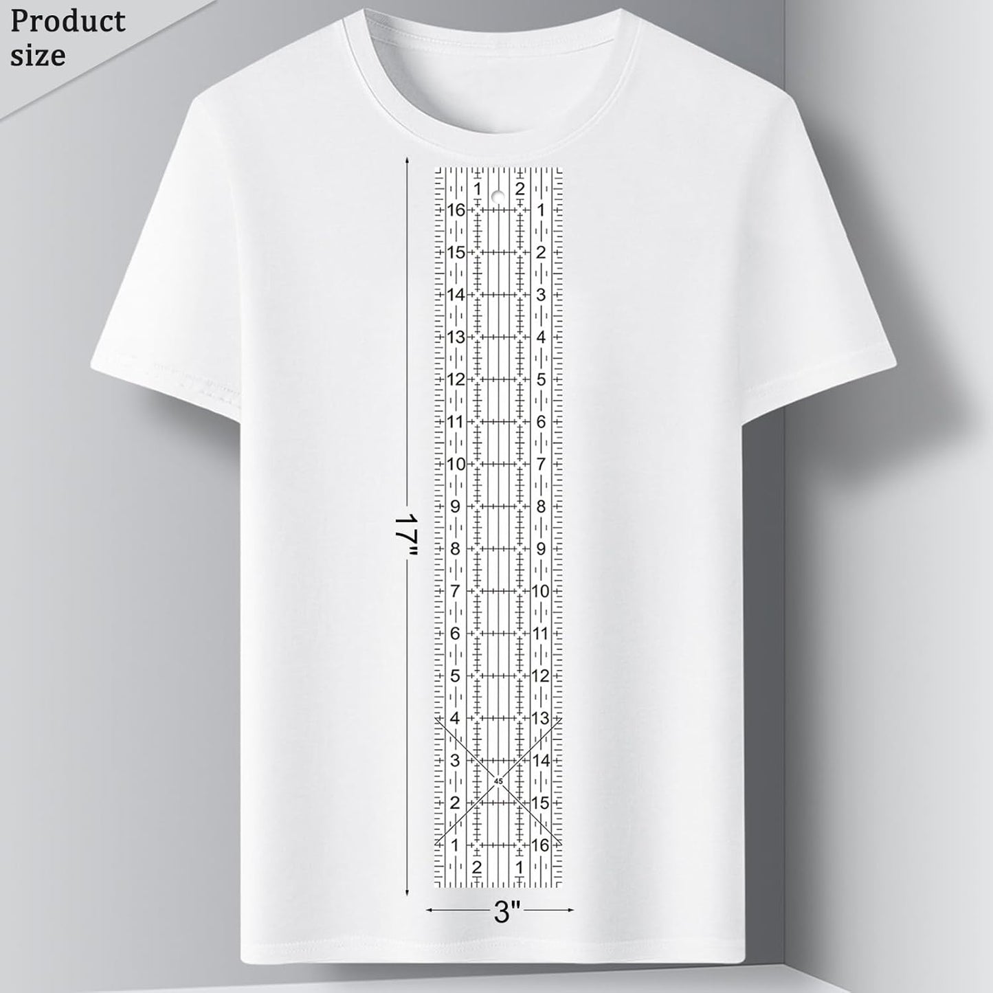 Quilting Rulers, Sewing Ruler, Acrylic Ruler for Sewing and Quilting,Cutting Ruler with Non-Slip Rings (3"x17",1.5"x17",3"x12",1.5"x10",1"x6") (Black and White)