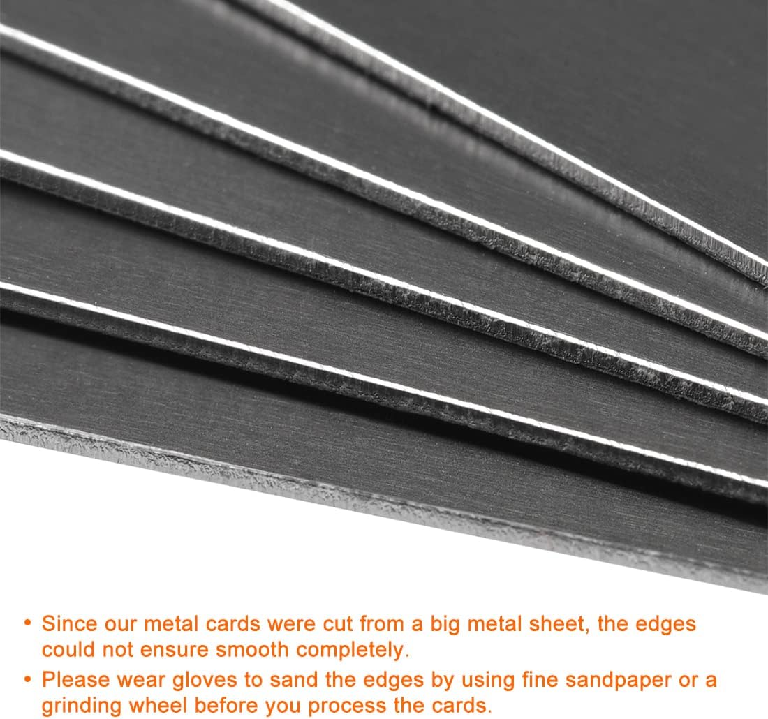 uxcell Blank Metal Card 80x50x1mm Anodized Aluminum Plate for DIY Laser Printing Engraving Black 5 Pcs