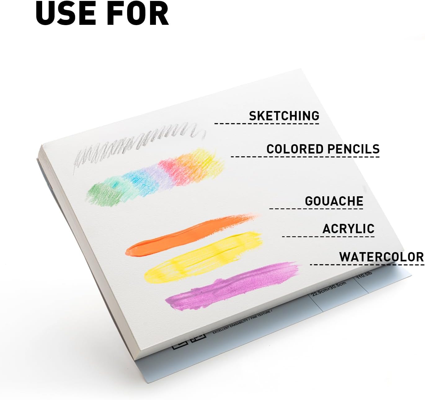 HIMI Mix Media Paper Pad 9X12''(180g/m²) 90 Sheets Mix Paper Pad, Side Wire Bound, Fine Texture, in Gouache Acrylic Art Pad for Sketching, Ink Sketch Book, Art Supplies Drawing Pad Gift (Blue)