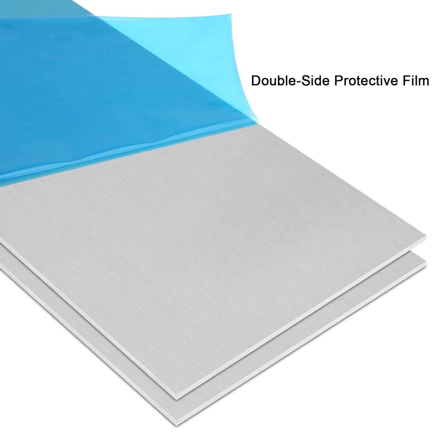 2Pack 6061 T651 Aluminum Sheet Metal 6 x 12 x 5/64(0.08”) Inch Flat Plain Aluminum Plate Covered with Protective Film, Heat Treatable Rectangle 2mm Aluminum Metal Plate for Industrial, Crafting