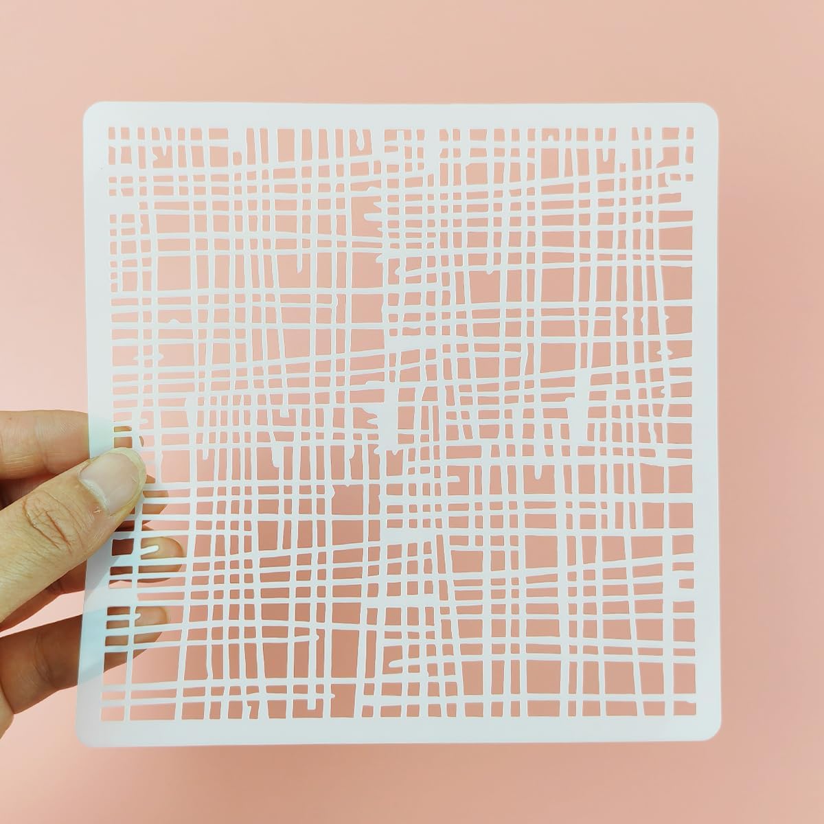 16 Pcs Layering Stencils for Painting - 6"x6" Mixed Texture Trees, Flowers, Leaves, Dots, Checkered, Buffalo Crackle, Splatter Stencils for Canvas, Mix Media Spray Paint