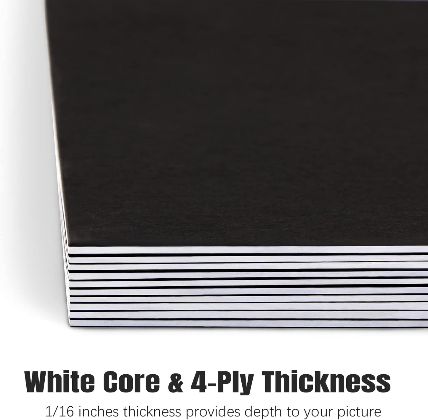AUEAR, 10 Pack 16x20 Uncut Matte Boards Black Photo Mat Board Great for Picture Framing, Print, Artwork