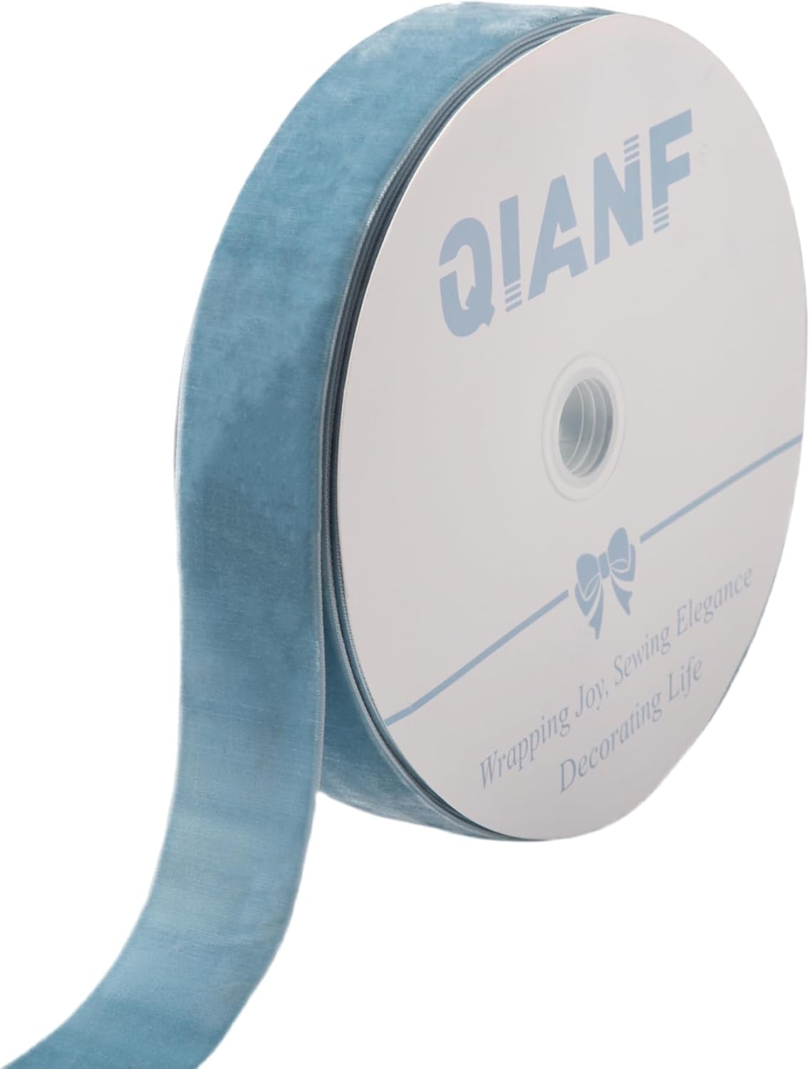 Vintage Dusty Blue Velvet Ribbon Christmas Ribbon for Gift Wrapping Crafts Christmas Tree Ornaments Garland Decorations, 1-1/2 Inch X 25Yd