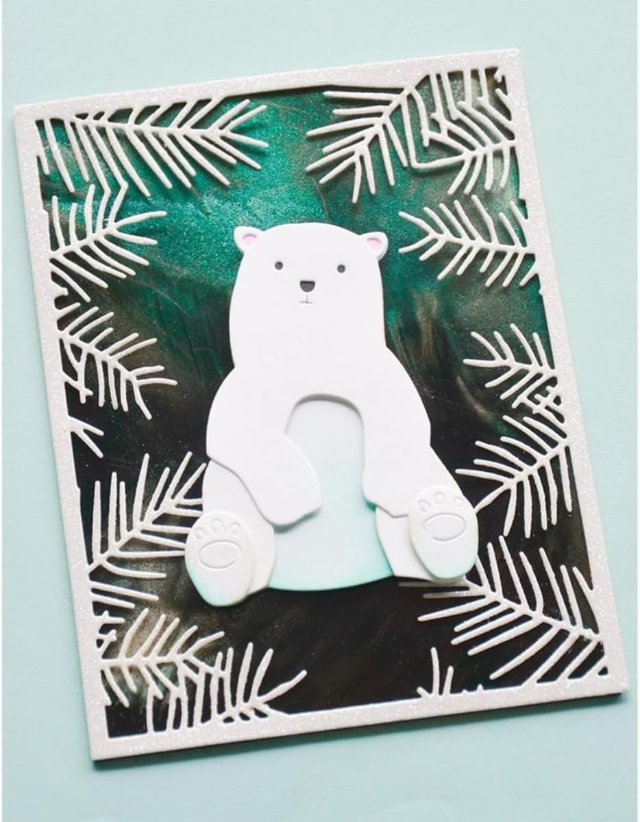 Mvchifay Cutting Dies Happy Birthday Metal Stencils Scrapbooking Tool DIY Emboss Paper Card Making (Coniferous Frame-11x14cm)