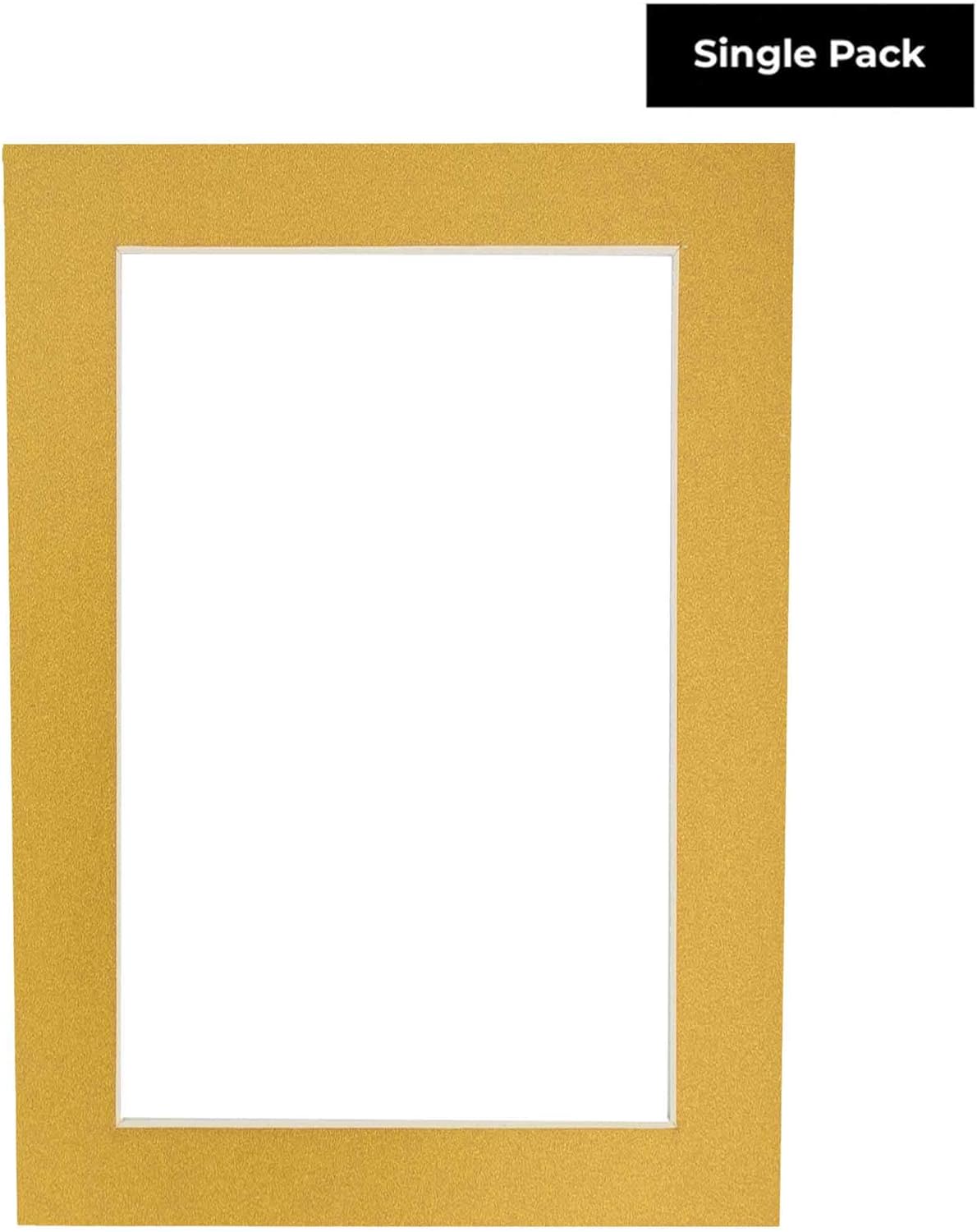 8x10 Mat Bevel Cut for 5x8 Photos - Acid Free Metallic Gold Precut Matboard - For Pictures, Photos, Framing - 4-ply Thickness