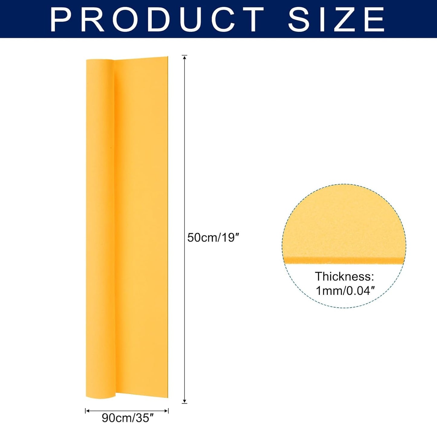 MECCANIXITY Foam Sheets Crafts 35x19 Inch 1mm EVA Craft Foam Paper Foam Sheets for Crafts Projects DIY Cosplay Modeling, Gold