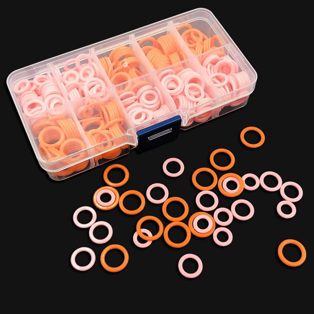 450 pcs Knitting Stitch Marker, findTop Braided Auxiliary Marking Ring, Plastic Ring Color Plastic Ring (Large/Medium/Small), Marking for Sewing Fabrics (Random Color)
