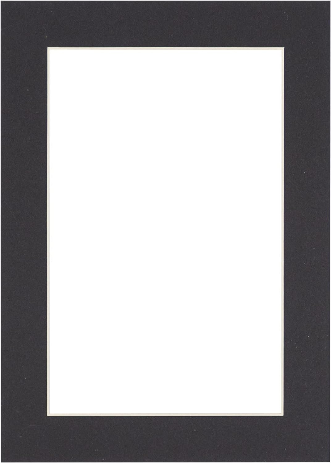 Poster Palooza 8x10 Mat Bevel Cut for 5x8 Photos - Acid Free Black Precut Matboard With Backing Board and Crystal Clear, Self Seal Photo Mat Bag - For Pictures, Photos, Framing - 4-ply Thickness
