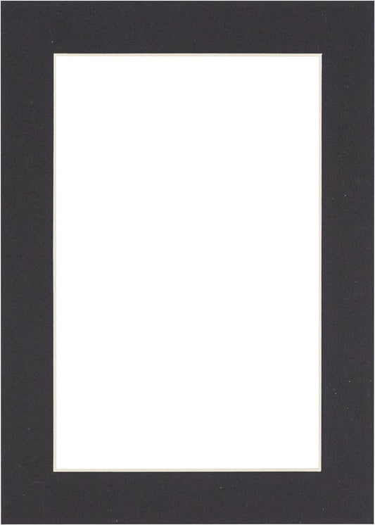 Poster Palooza 8x10 Mat Bevel Cut for 5x8 Photos - Acid Free Black Precut Matboard With Backing Board and Crystal Clear, Self Seal Photo Mat Bag - For Pictures, Photos, Framing - 4-ply Thickness