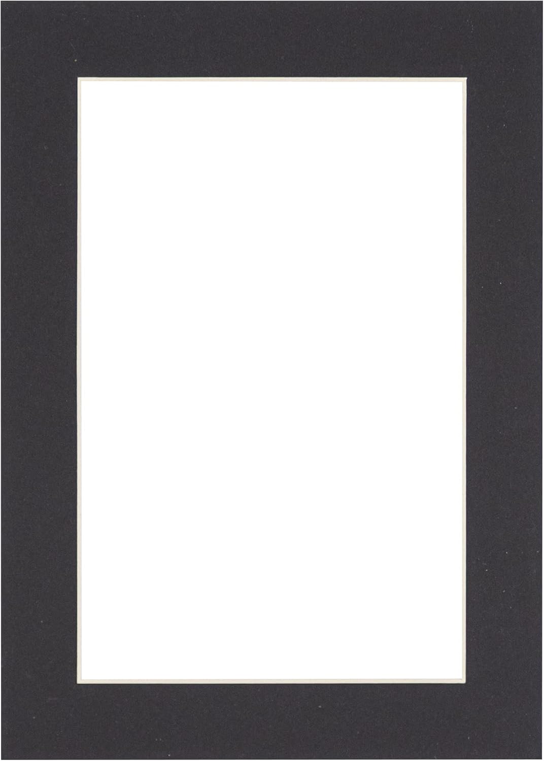 Pack of Ten 8.5x11 Mats Bevel Cut for 7x9 Photos - Acid Free Black Precut Matboards for Pictures, Photos, Framing - 4-ply Thickness