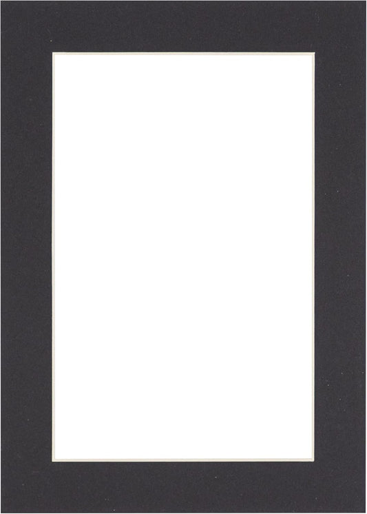 5x7 Mat for 8.5x11 Frame - Precut Mat Board Acid-Free Show Kit with Backing Board, and Clear Bags Black 5x7 Photo Matte Made to Fit a 8.5x11 Picture Frame Matboard for Framing, Pack of 1 Mat