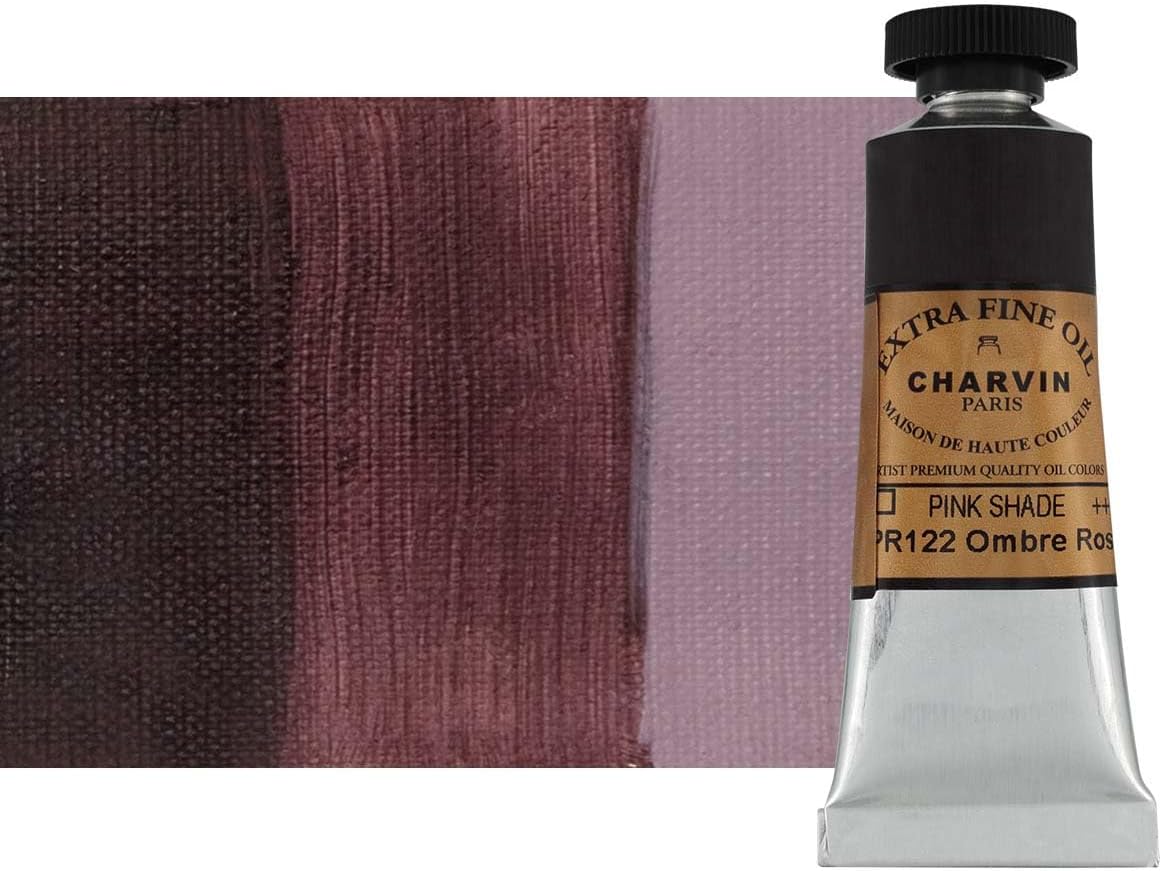 Charvin Extra Fine Oil Paint, Ombre Rose 20 mL - Triple-Milled, Rich Texture, Poppy Oil-Based, Light-Fast, Handmade, Archival Quality