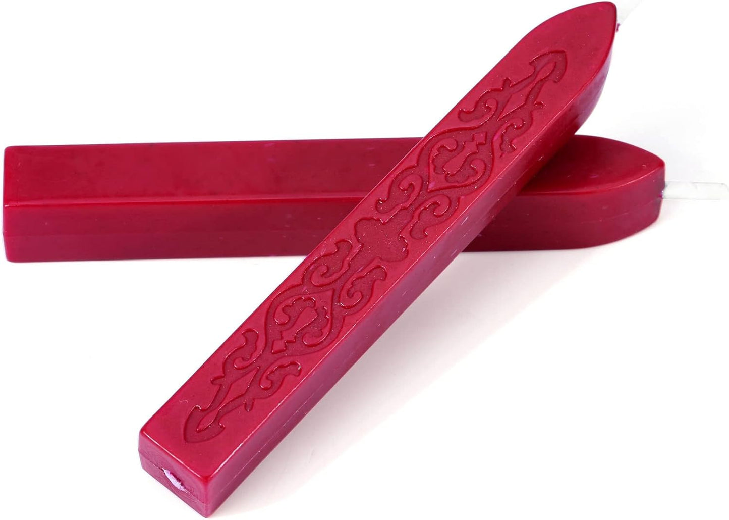 Yoption 5 Pcs Sealing Wax Sticks with Wicks for Wax Seal Stamps, Christmas Cards, Wedding Invitations, Wine Packaging, Gift Wrap, Envelopes (Wine Red)