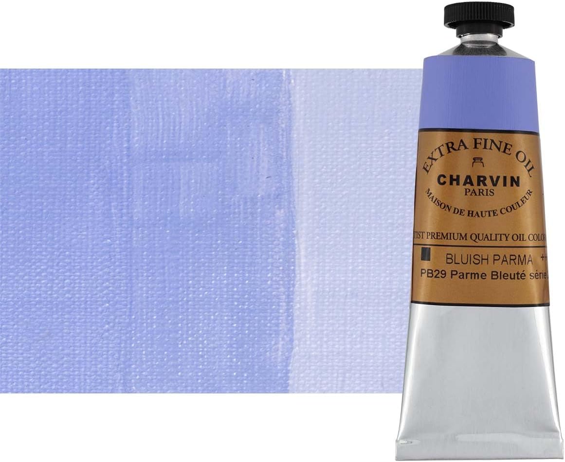 Charvin Extra Fine Oil Paint, Bluish Parma 60 mL - Triple-Milled, Rich Texture, Poppy Oil-Based, Light-Fast, Handmade, Archival Quality