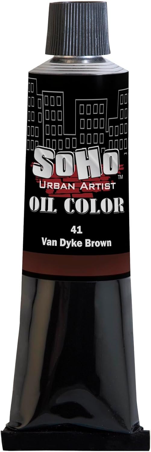 Soho Urban Artist Oil Paint - Van Dyke Brown, 170 ml Tube - Best Valued Oil Colors for Painting, Excellent Pigment Load