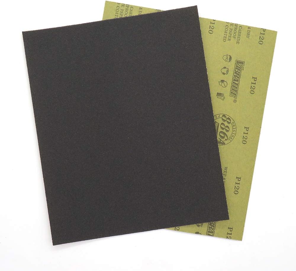 Sandpaper Sheets, 120 Grit Dry Wet Sand Paper, 9 x 11 Inch,Silicon Carbide, for Wood Furniture Finishing,Metal Sanding and Automotive Polishing,10 -Sheet