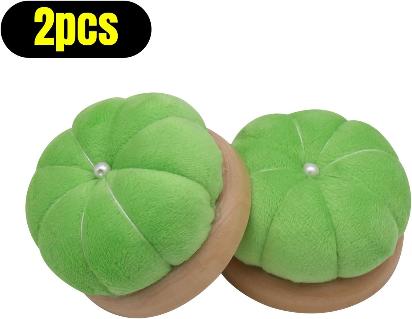 Uxney Pin Cushion,Wooden Sewing Pin Cushion Pincushion Needle Cushion for Sewing Quilting Needlework DIY Crafts(Green,2 PCS)
