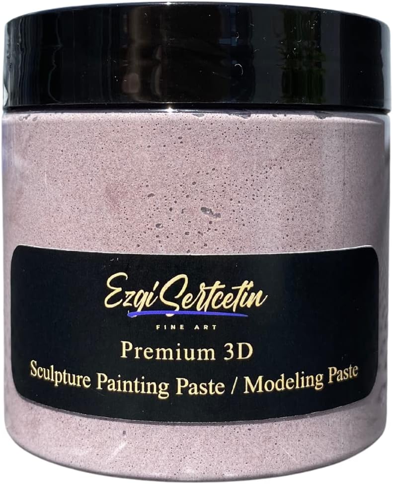 3D Sculpture Painting Paste|Texture Paste|Decorative Plaster|Ready to Use|Unique Metallic Pearl and Neon Colors|Ideal for Artwork|Stencil|Flowers|Texture and Art Relief|6 oz (Mulberry)