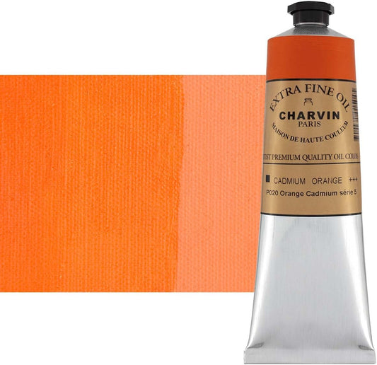 Charvin Extra Fine Oil Paint, Cadmium Orange 150 ml - Triple-Milled, Rich Texture, Poppy Oil-Based, Light-Fast, Handmade, Archival Quality