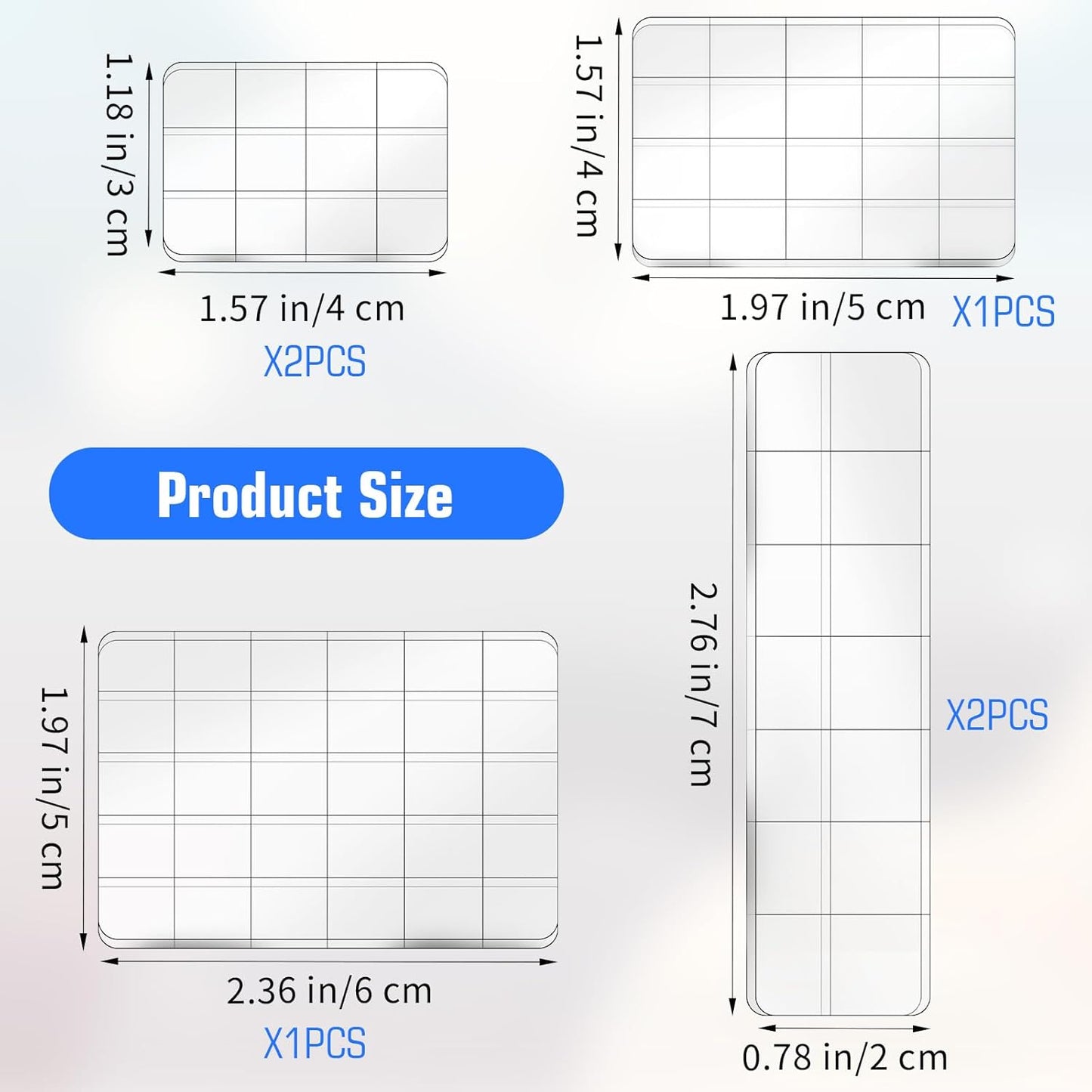 6Pcs Acrylic Blocks for Stamping Set Clear Stamping Blocks Tools with Grid Lines, Stamps for Crafting Card Making Scrapbooking Tools