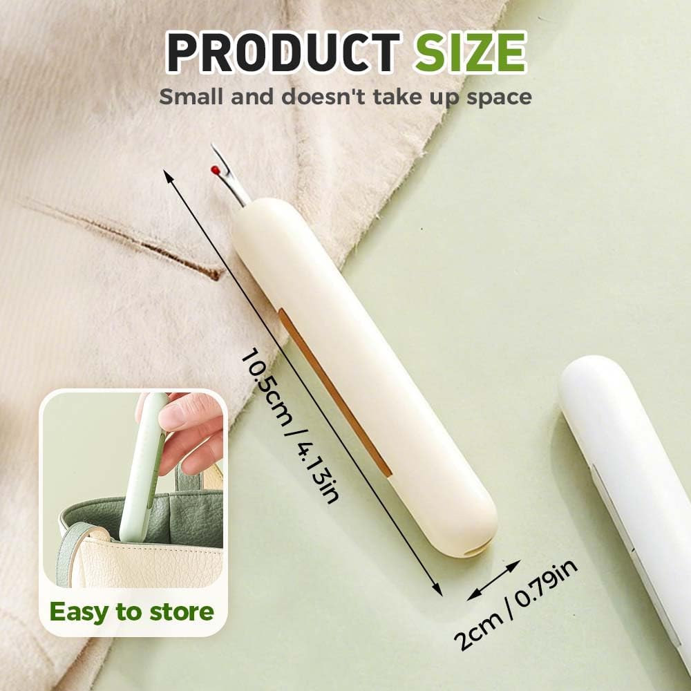 2 in 1 Needle Threader Seam Ripper, Upgraded Sewing Kit Tool for Needle Threading and Seam Removal, Quilting Stitching Supplies for Elderly and Sewing Enthusiasts (Green)