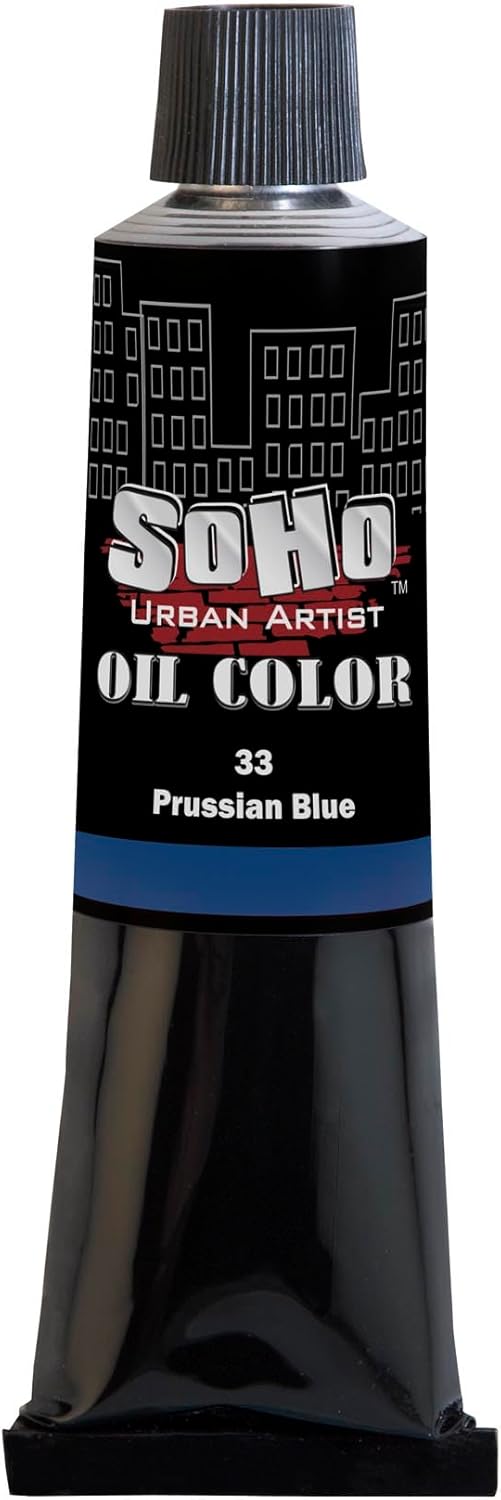 Soho Urban Artist Oil Paint - Prussian Blue, 170 ml Tube - Best Valued Oil Colors for Painting, Excellent Pigment Load