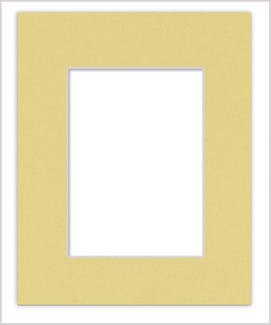 Poster Palooza 8x10 Mat Bevel Cut for 5.5x8.5 Photos - Acid Free Soft Yellow Precut Matboard - For Pictures, Photos, Framing - 4-ply Thickness