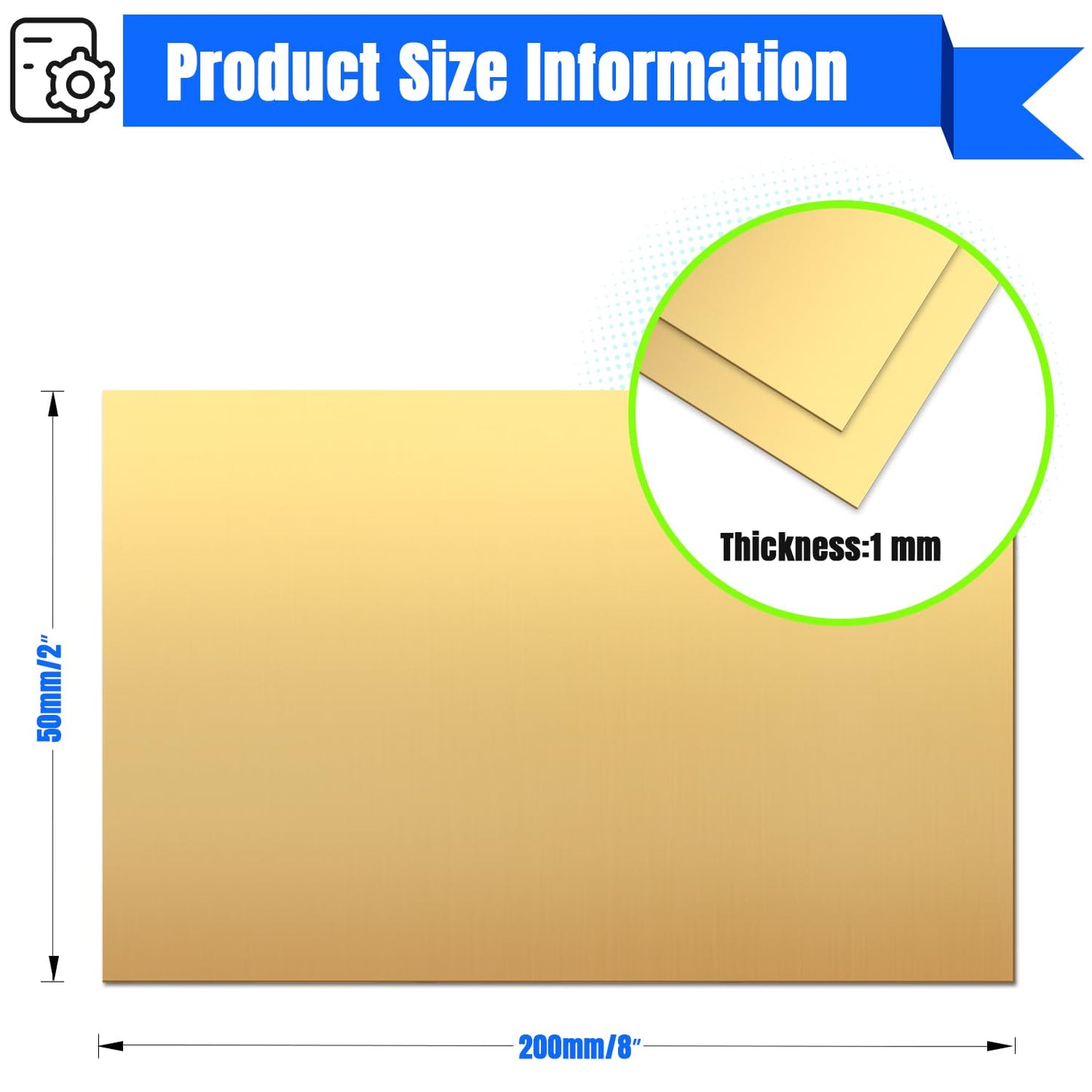 Brass Sheet,4" x 8"-18 Gauge(1mm) Thickness,99.9% Pure Brass Plates for DIY, Jewelry, Electrical, Repair, Industrial(2 Pac）