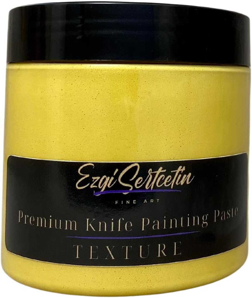Premium Palette Knife Painting Paste|Texture Paste|Authentic Bright Colors|Ready to Use|Easy to Apply| 6oz (Moricante Yellow)