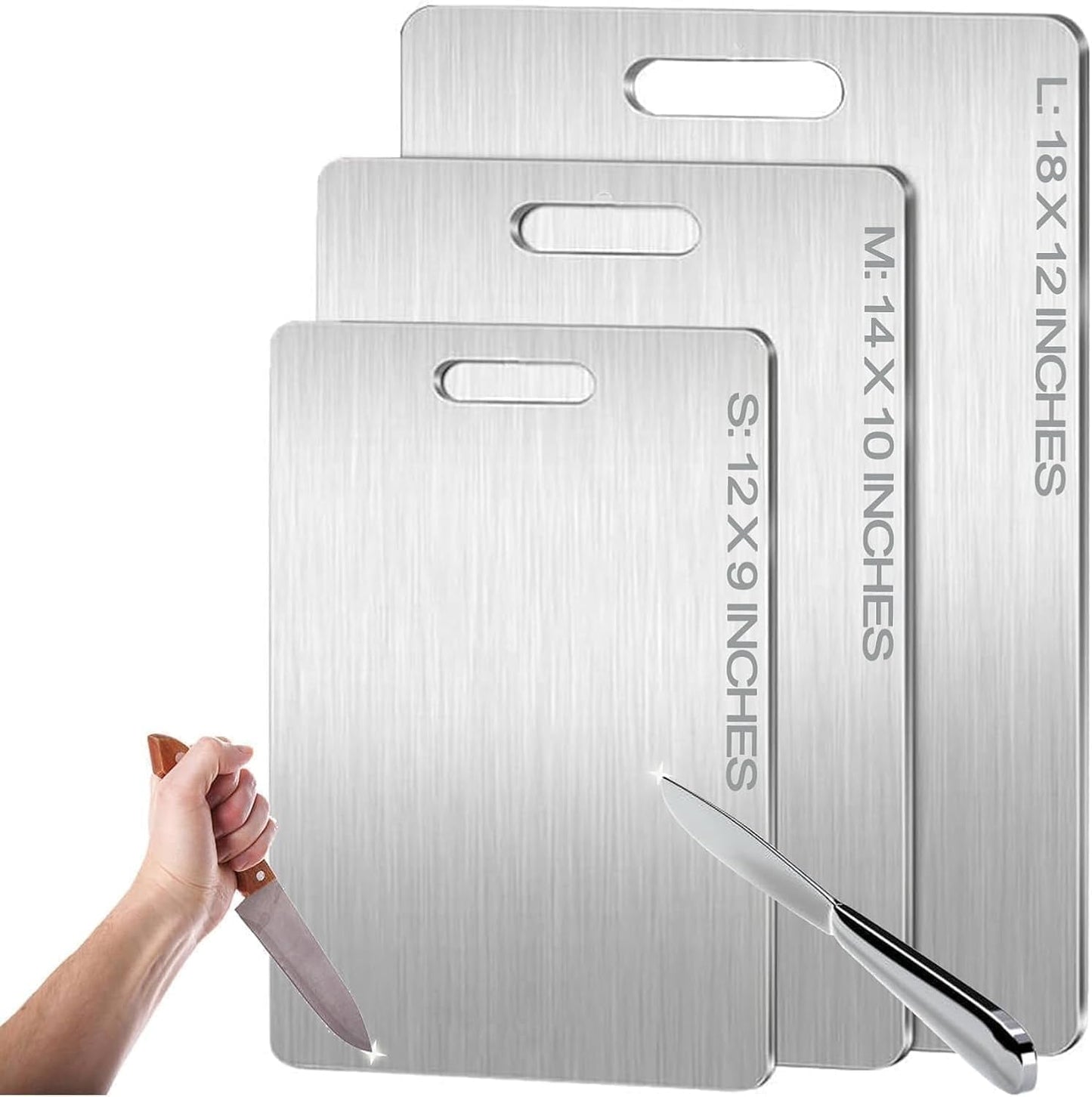 Titanium Cutting Board, Double Sided 2025 New Titanium Cutting Boards for Kitchen, Non Toxic Non Slip, Chopping Board, Dishwasher Safe, Easy to Clean (18''L x 12''W)