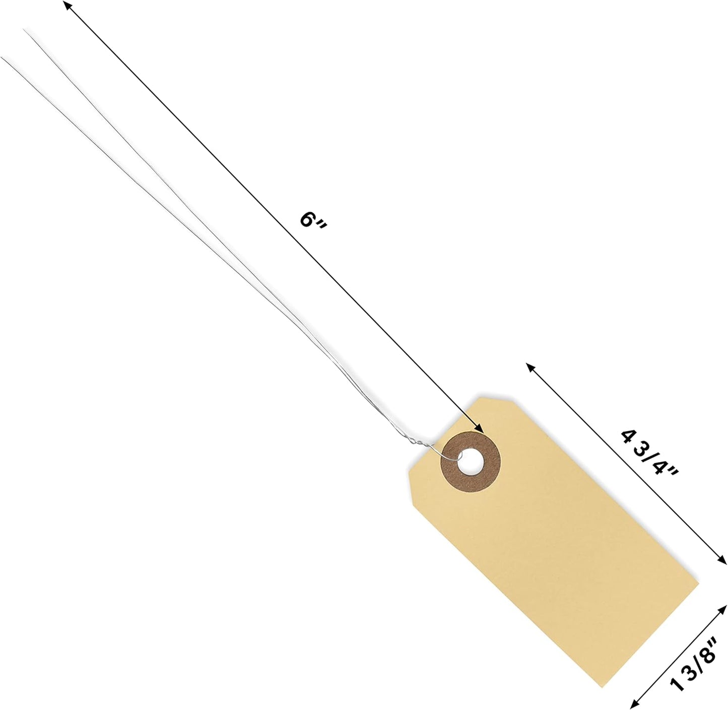 Shipping Tags with Wire Ties #1-2 3/4” x 1 3/8” - 250 Blank Manilla Tags with Wire Attached and Reinforced Hole, Wire Labels Write On