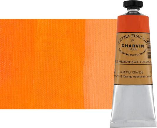 Charvin Extra Fine Oil Paint, Diamond Orange 60 ml - Triple-Milled, Rich Texture, Poppy Oil-Based, Light-Fast, Handmade, Archival Quality