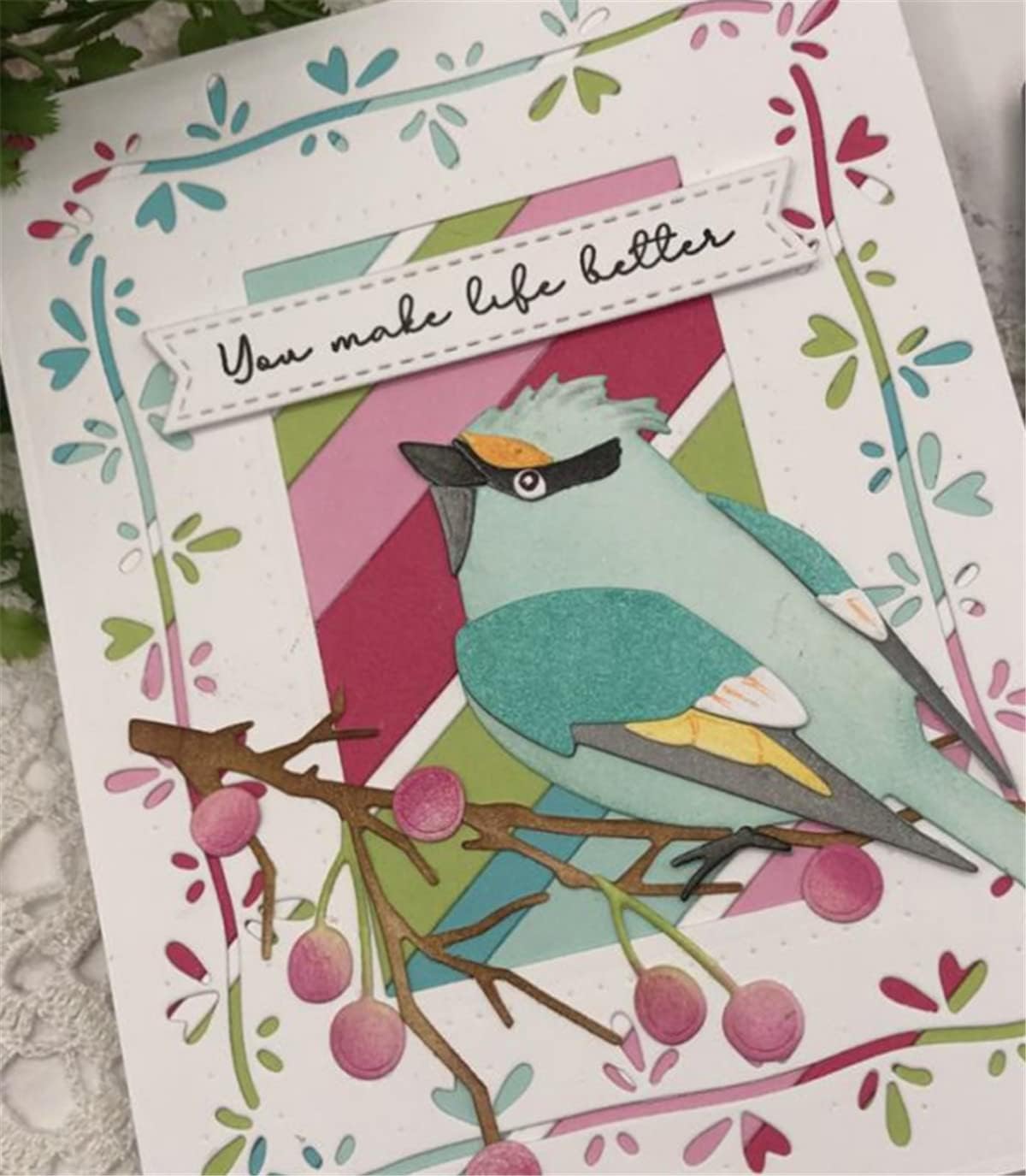 Cutting Dies Metal Stencils Scrapbooking Tools Flowers Lace Frame DIY Embossing Template for Paper Card Making Album Arts Crafts Supplies (Rectangle Love line frame-13.8x10.5cm)