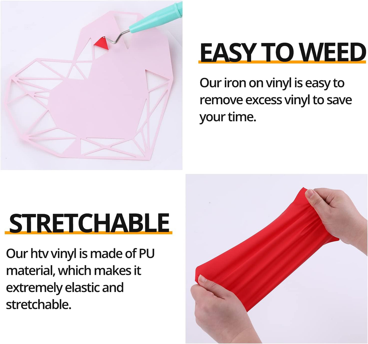 HTVRONT Red Heat Transfer Vinyl Bundle - 10 Pack 12" x 10" HTV Vinyl for T-Shirt, Red Iron on Vinyl for All Cutting Machine or Heat Press Machine