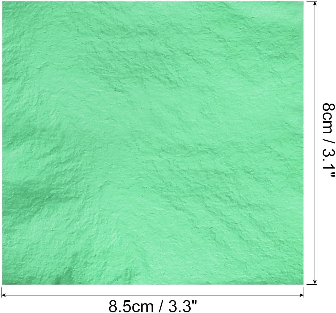 MECCANIXITY Gold Leaf Foil Sheet, Blue Green Leaf Papers, 3.3 Inch x 3.1 Inch for Art Decoration, Sculptures, Painting, Pack of 150 Pcs