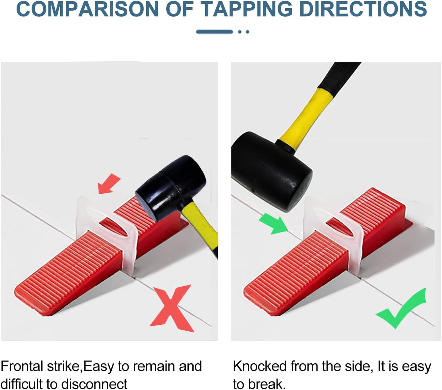 Tile Leveling System Clips 1/8" 2000 Piece 3.0mm Tile Leveler Clips DIY Tile Spacers Tile Leveling Clips for Professional Ceramic Tile and Stone Installation