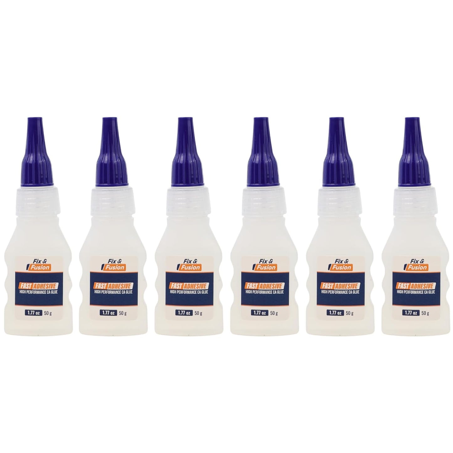 FIX & FUSION Ca Super Glue (1.77 Oz), Fast Adhesive/Cyanoacrylate Glue for Woodworking, Plastic, Rubber, Granite, DIY & Industrial, (6 Pack)